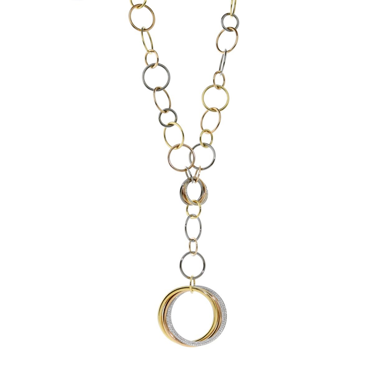 Carthttier Trinity Diamond Gold Necklace