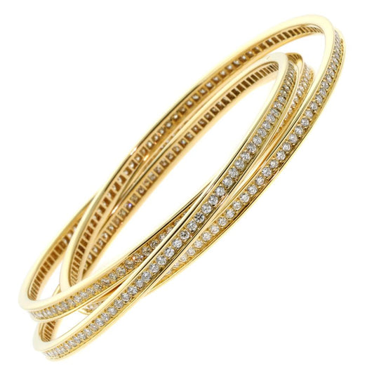 Carthttier Trinity 6.45ct Diamond 18k Yellow Gold Bangle Bracelet
