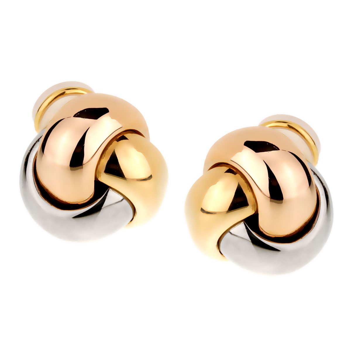 Carthttier Trinity Love Knot Gold Earrings