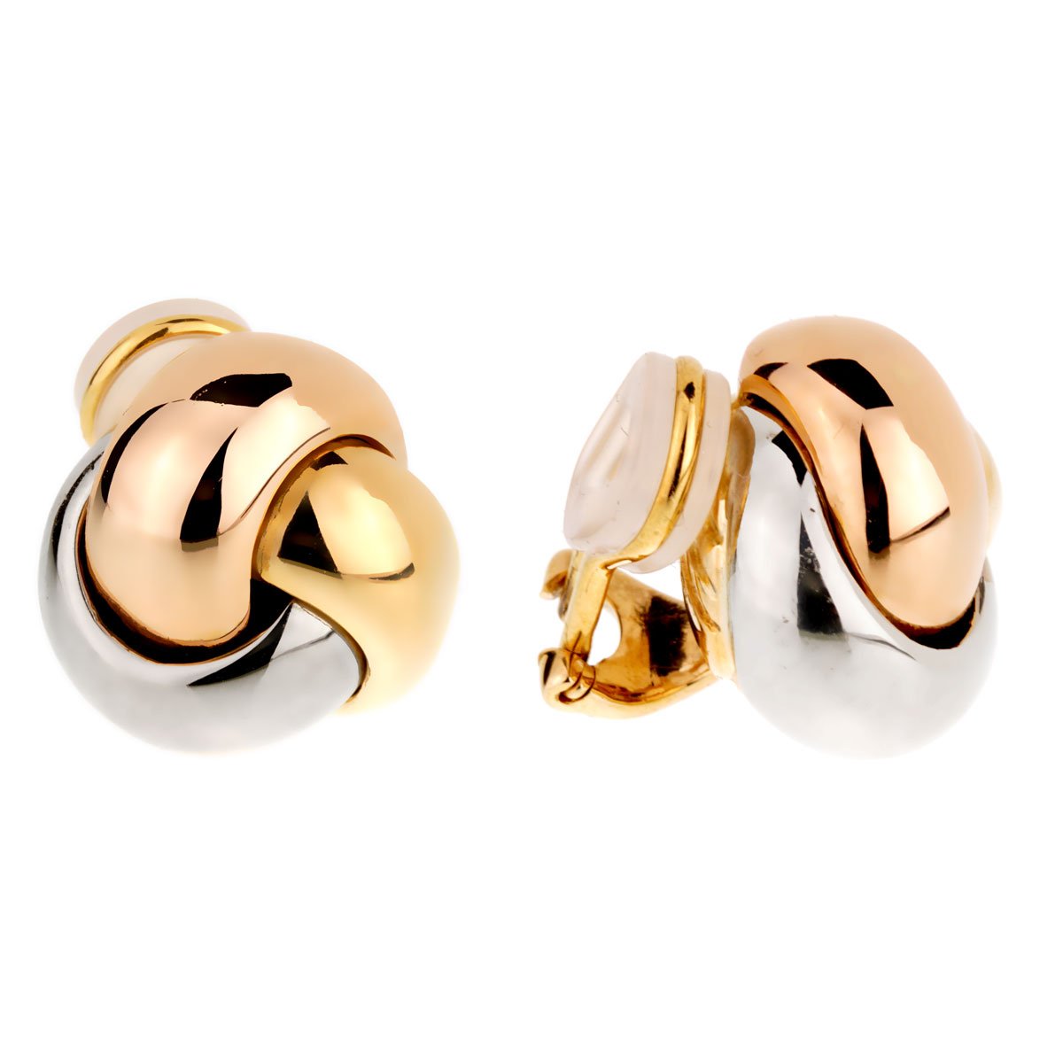 Carthttier Trinity Love Knot Gold Earrings