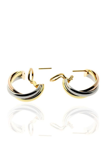 Carthttier Trinity Multitone Gold Earrings
