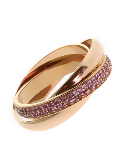 Carthttier Trinity Pink Sapphire Rose Gold Ring