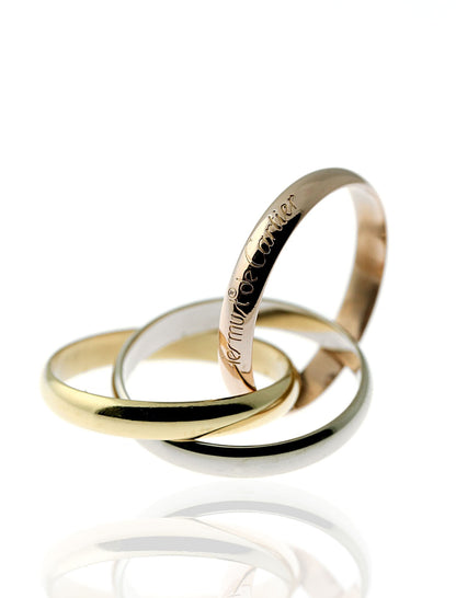 Carthttier Trinity Ring in 18k Gold Sz 59