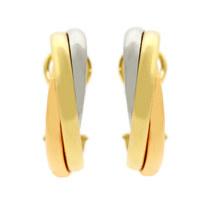 Carthttier Trinity Three Color Gold Hoop Earrings