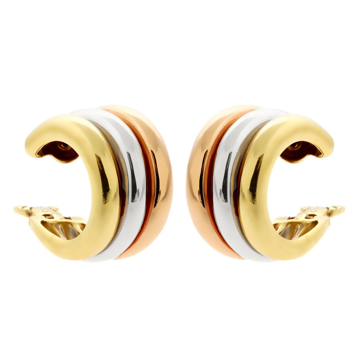 Carthttier Trinity Large Tri Color 18k Gold Hoop Earrings