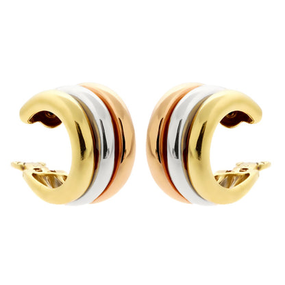 Carthttier Trinity Large Tri Color 18k Gold Hoop Earrings