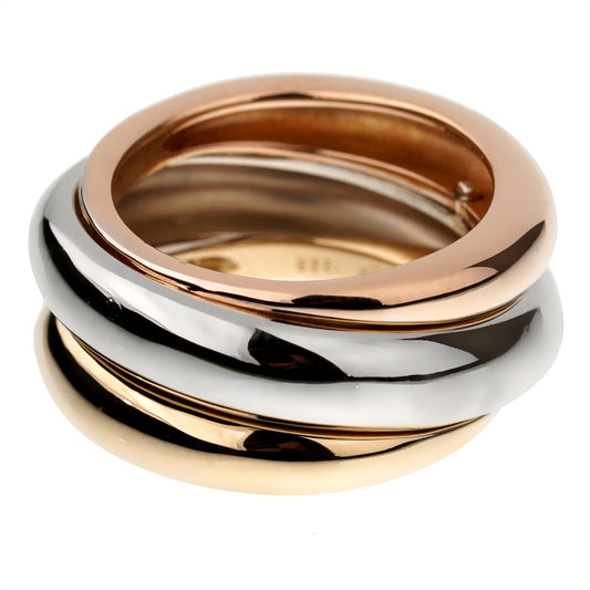 Carthttier Trinity Vintage Tricolor Band Gold Ring