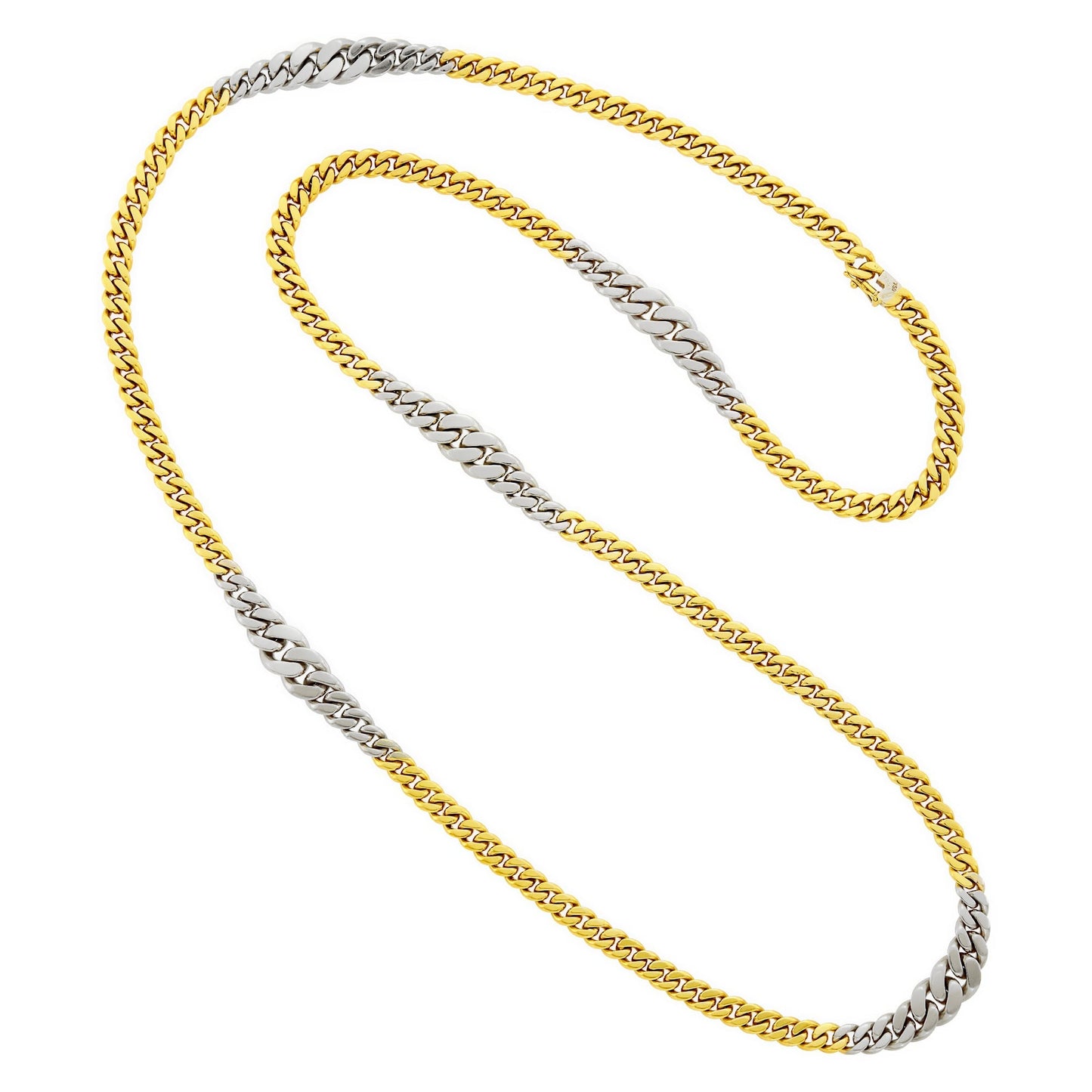 Carthttier Vintage 18k White & Yellow Gold Sautoir Necklace