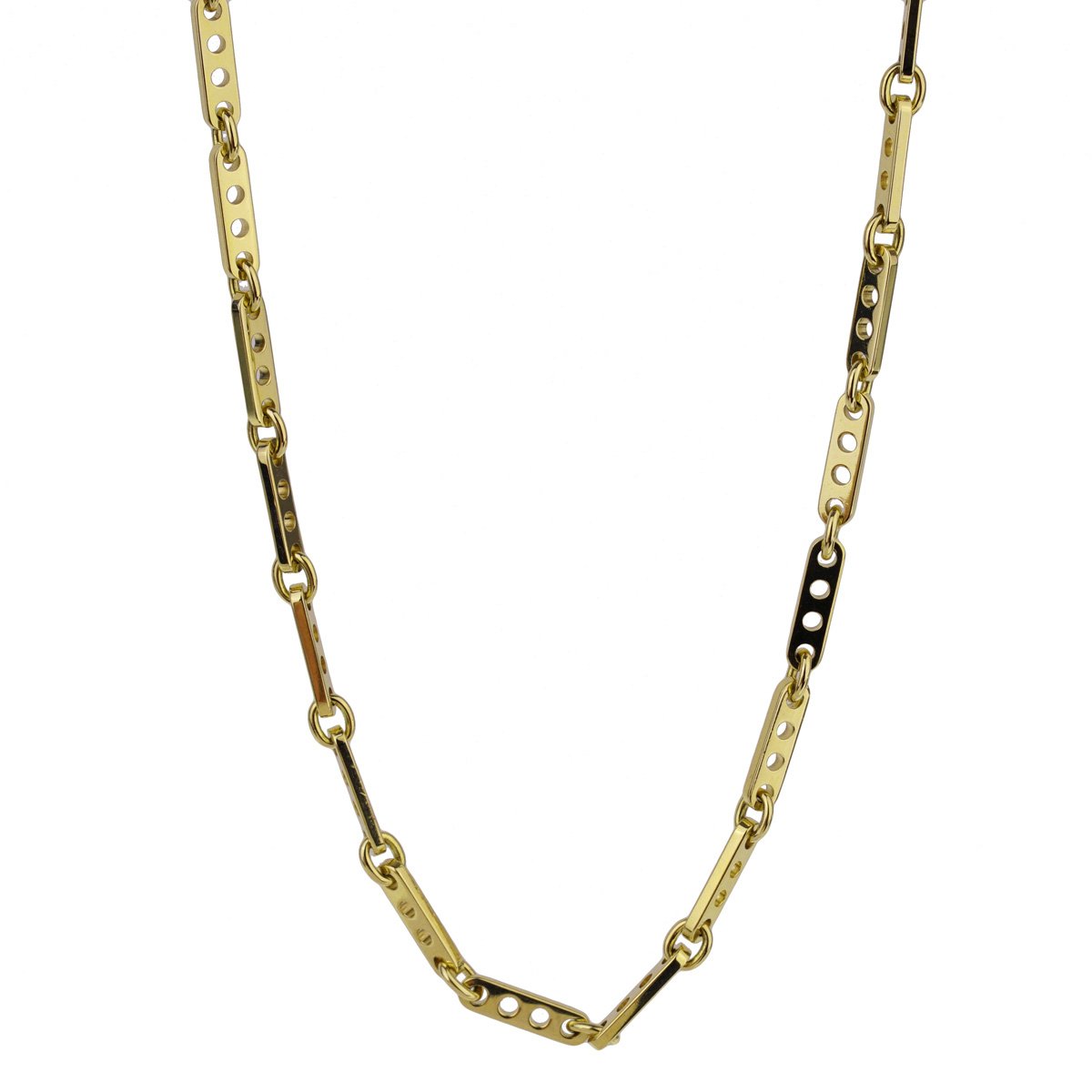 Carthttier Vintage 18k Yellow Gold Bar Necklace