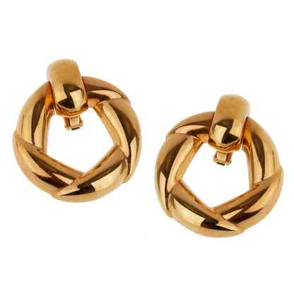 Carthttier Vintage 18k Yellow Gold Hoop Earrings