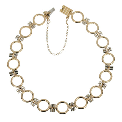 Carthttier Vintage Geometric Two Tone Gold Chain Bracelet