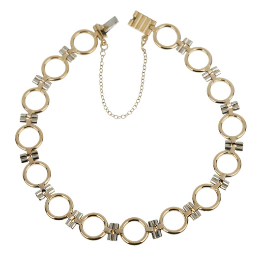 Carthttier Vintage Geometric Two Tone Gold Chain Bracelet