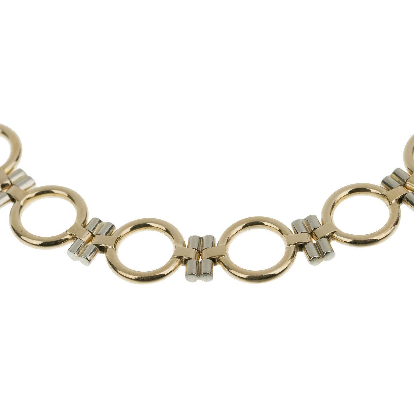 Carthttier Vintage Geometric Two Tone Gold Chain Bracelet