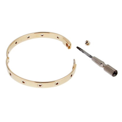 Carthttier 1970s Vintage Love Series 18k Yellow Gold Bangle Sz 16