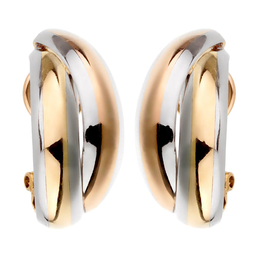 Carthttier Vintage Trinity Rose Yellow Gold Stainless Steel Earrings