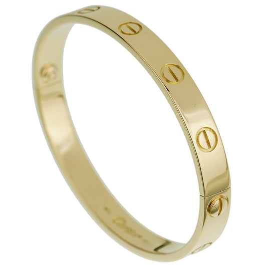 Carthttier Yellow Gold Love Bangle Bracelet Sz 16
