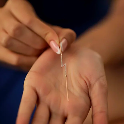 Cartilage Earring with Zirconia in Sterling Silver Trendy Jewelry