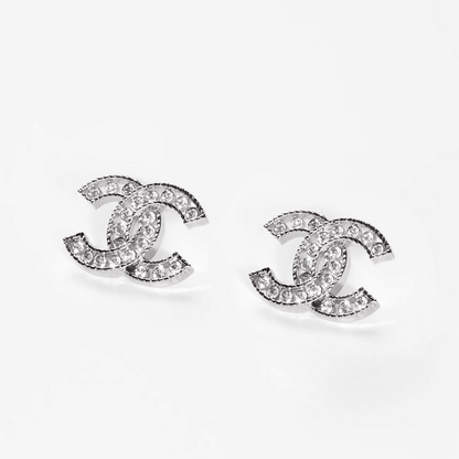 Crystal CC Earrings Gold-Plated 925 Silver Classic Studs