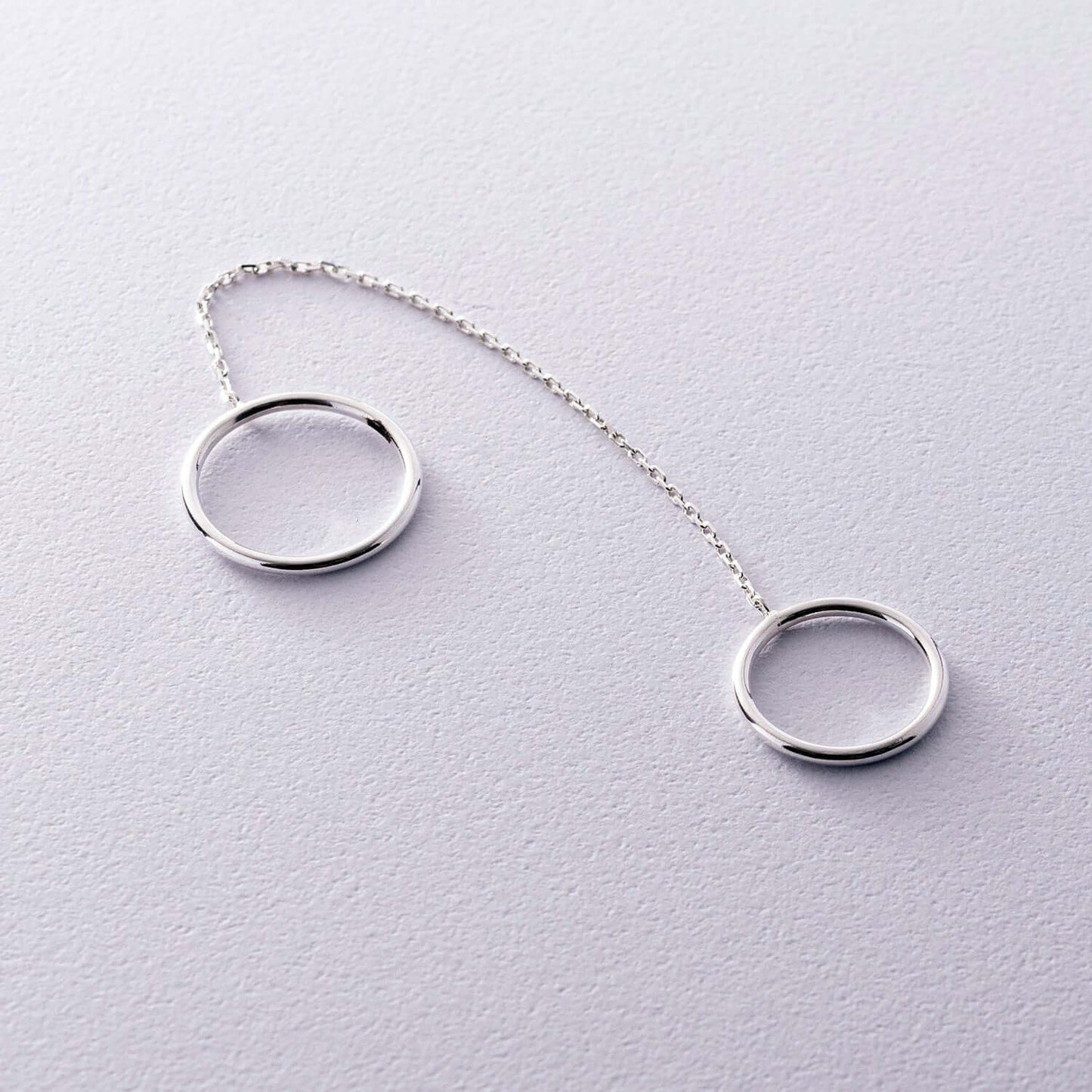 Chain Connected Rings 925 Sterling Silver Linked Bands