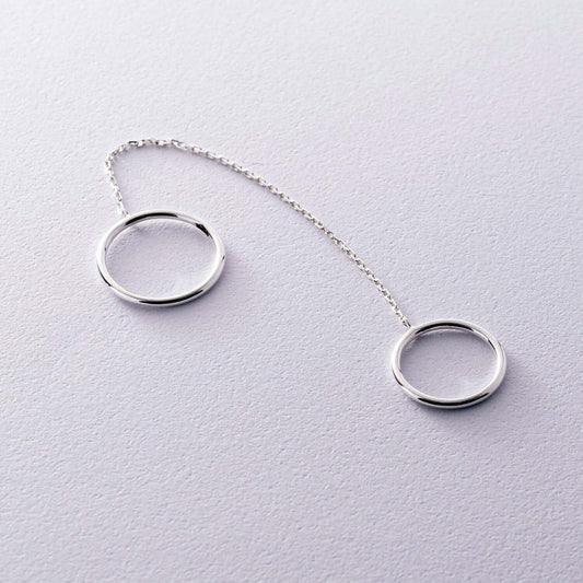 Chain Connected Rings 925 Sterling Silver Linked Bands