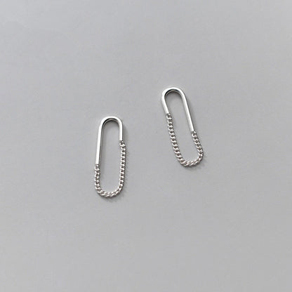 Curve Shape Bar and Chain Drop Earrings for Women Simple Jewelry