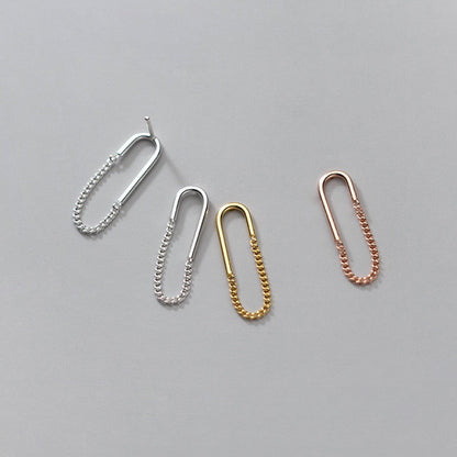 Curve Shape Bar and Chain Drop Earrings for Women Simple Jewelry