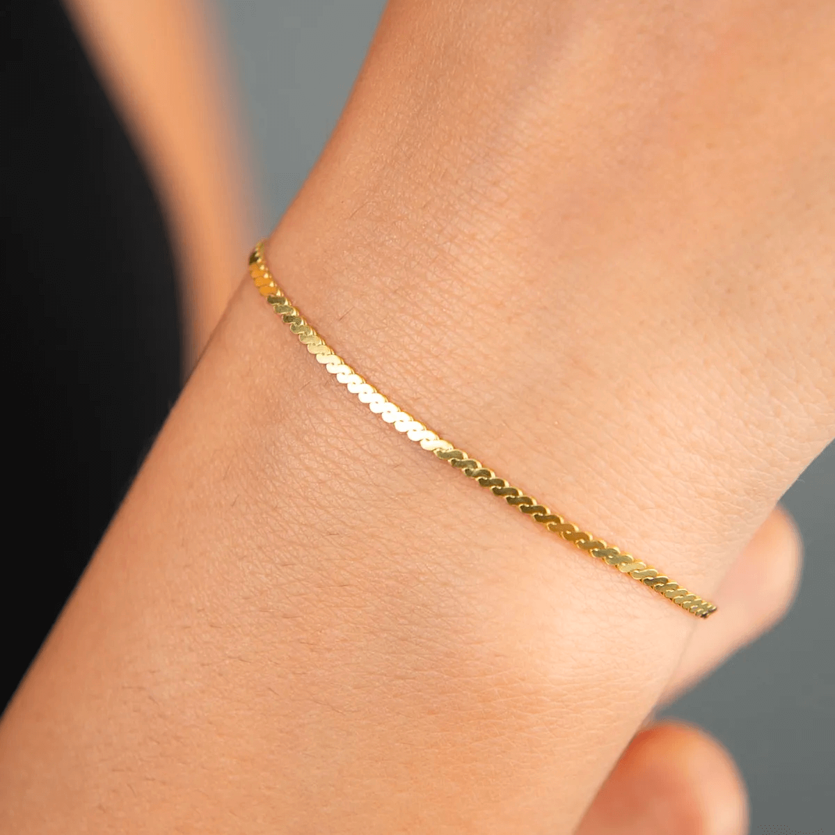 Twisted Flat Chain Bracelet 925 Silver Wrist Jewelry