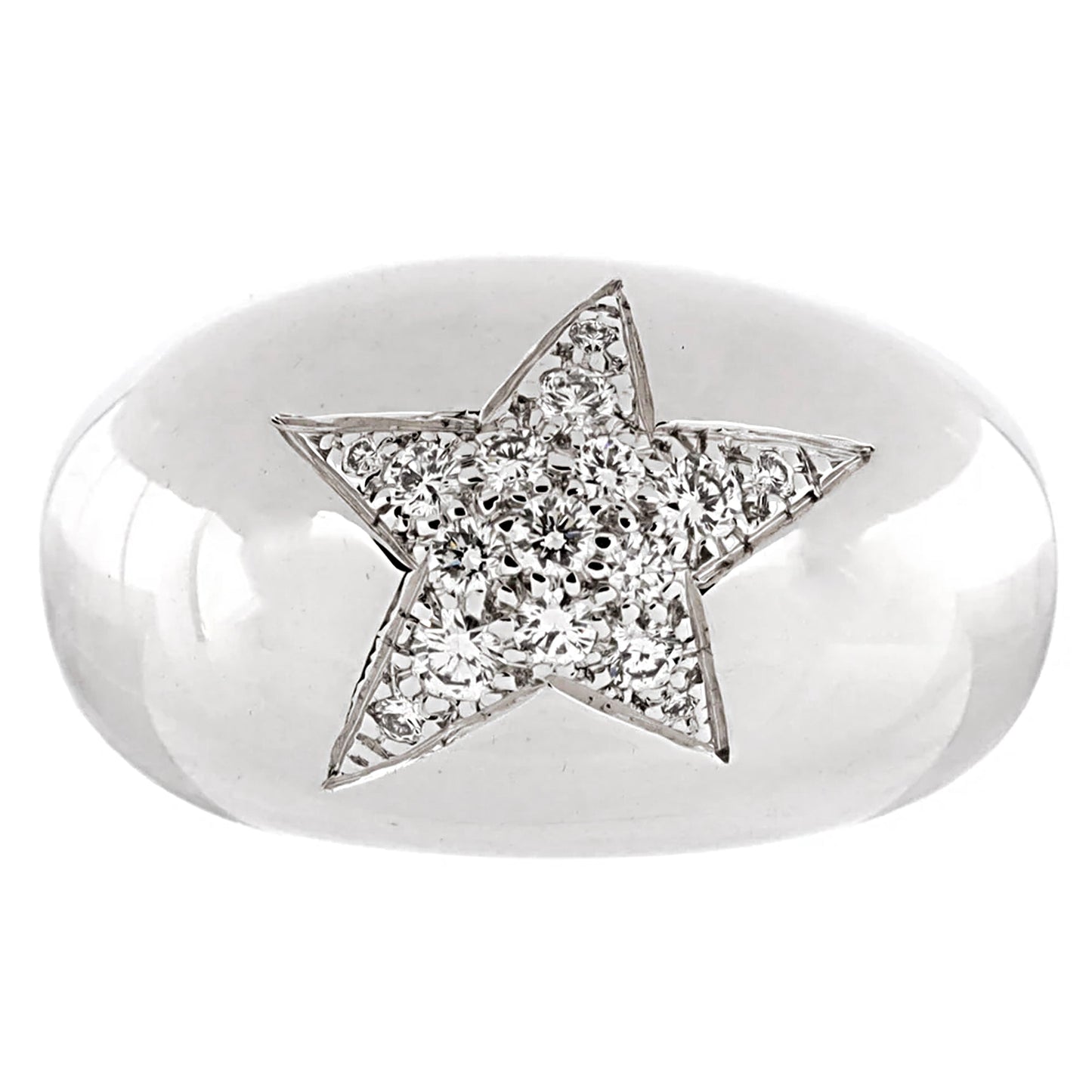 Chathtnel Bombe Comete White Gold Diamond Cocktail Ring