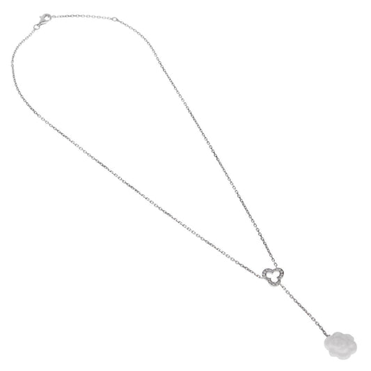 Chathtnel Camellia Diamond Drop Necklace