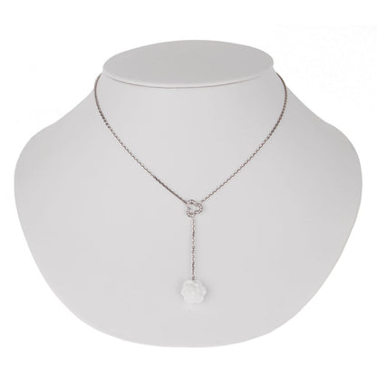 Chathtnel Camellia Diamond Drop Necklace