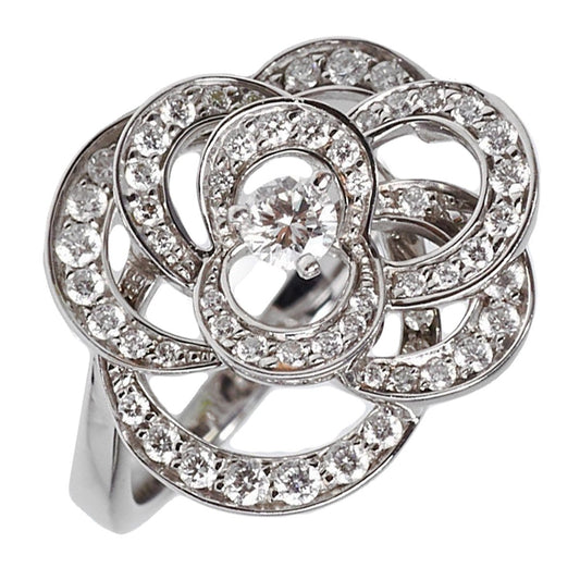 Chathtnel Camellia White Gold Diamond Cocktail Ring