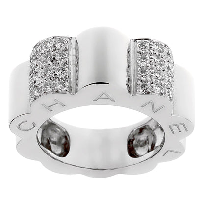 Chathtnel Camellia White Gold Diamond Cocktail Ring Sz 5 1/2