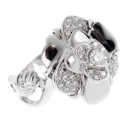 Chathtnel Camellia White Gold Diamond Ring