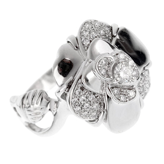 Chathtnel Camellia White Gold Diamond Ring
