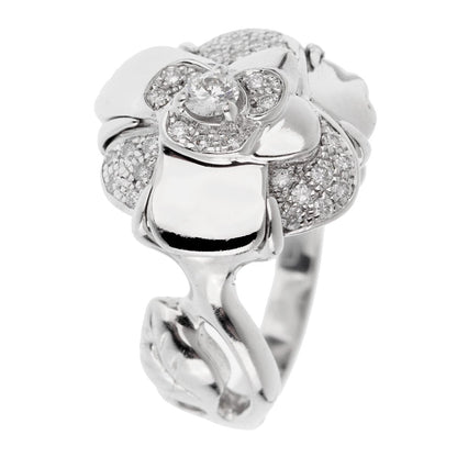Chathtnel Camellia White Gold Diamond Ring