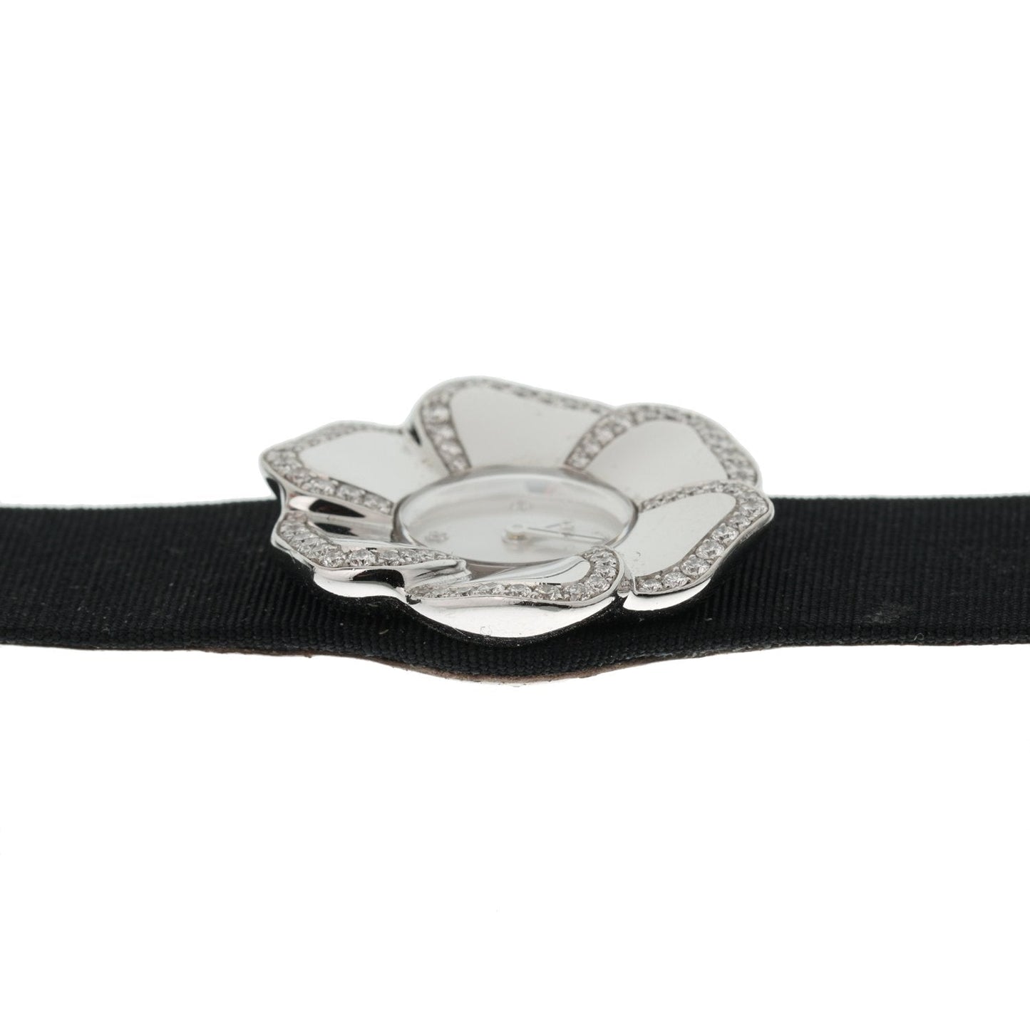 Chathtnel Vintage Camellia Diamond 18k White Gold Watch