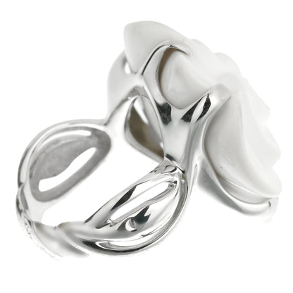 Chathtnel Camellia Large Agate White Gold Cocktial Ring