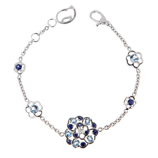 Chathtnel Camellia Sapphire Diamond White Gold Bracelet
