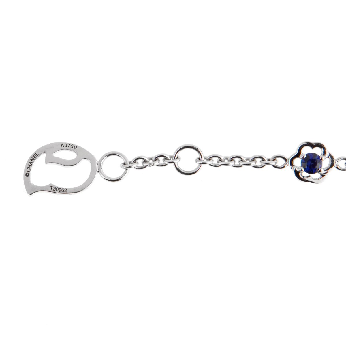 Chathtnel Camellia Sapphire Diamond White Gold Bracelet