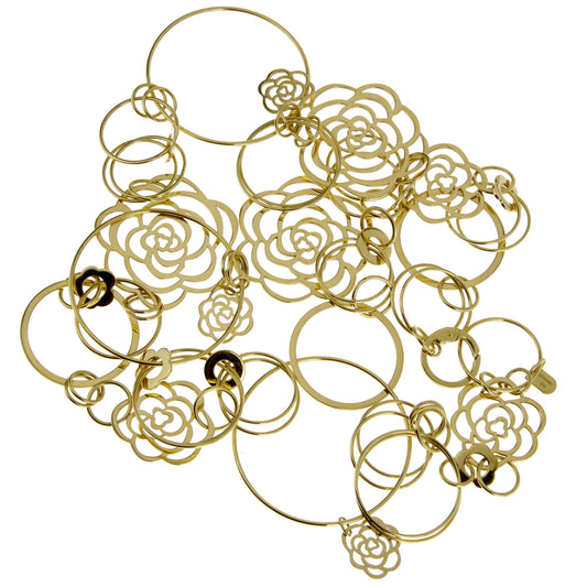 Chathtnel Camellia Sautoir Yellow Gold Necklace