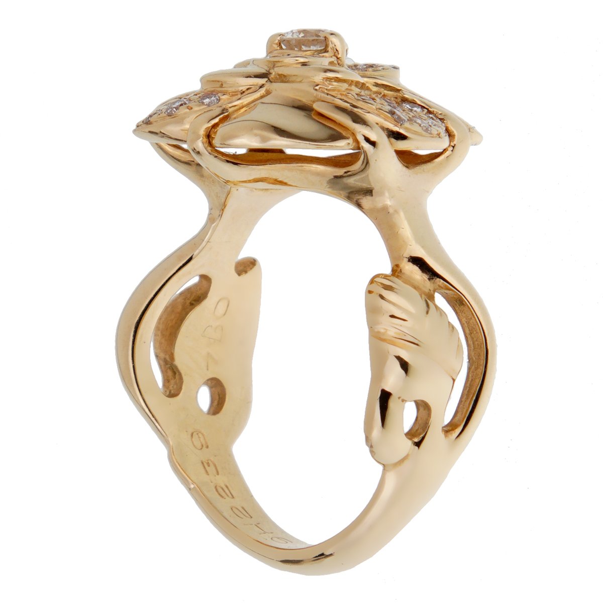 Chathtnel Camellia Yellow Gold Diamond Ring