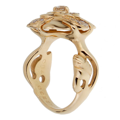 Chathtnel Camellia Yellow Gold Diamond Ring