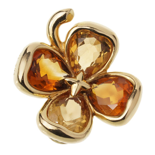 Chathtnel Citrine Gold Clover Pendant Necklace