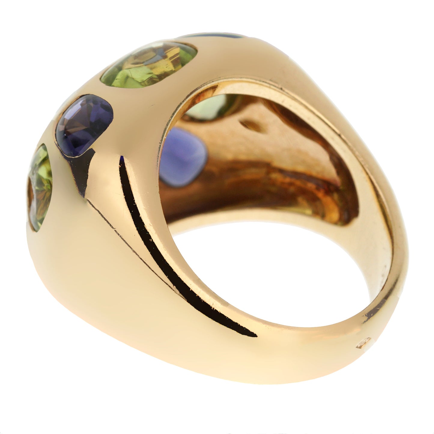 Chathtnel Coco Citrine Peridot Iolite Yellow Gold Cocktail Ring