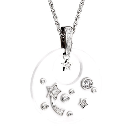 Chathtnel Comete Ceramic Diamond White Gold Necklace
