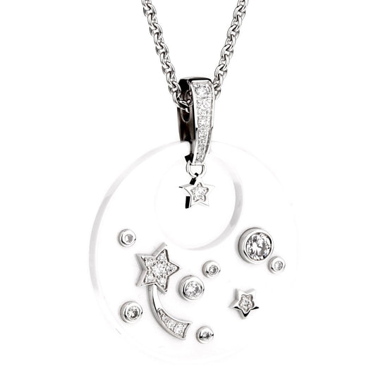 Chathtnel Comete Ceramic Diamond White Gold Necklace