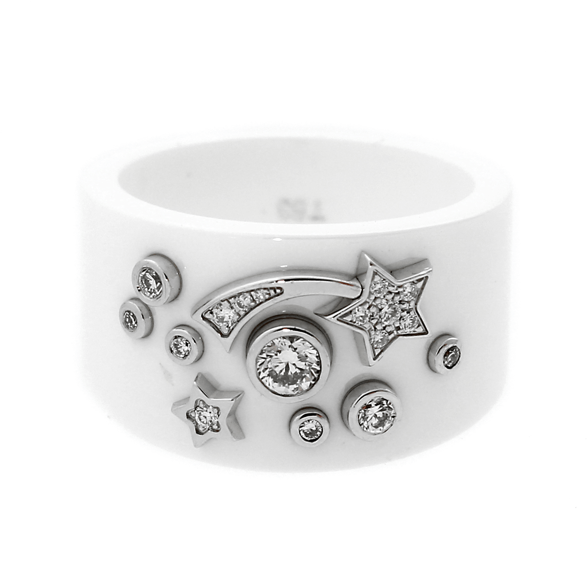 Chathtnel Comete Ceramic Large Diamond Ring