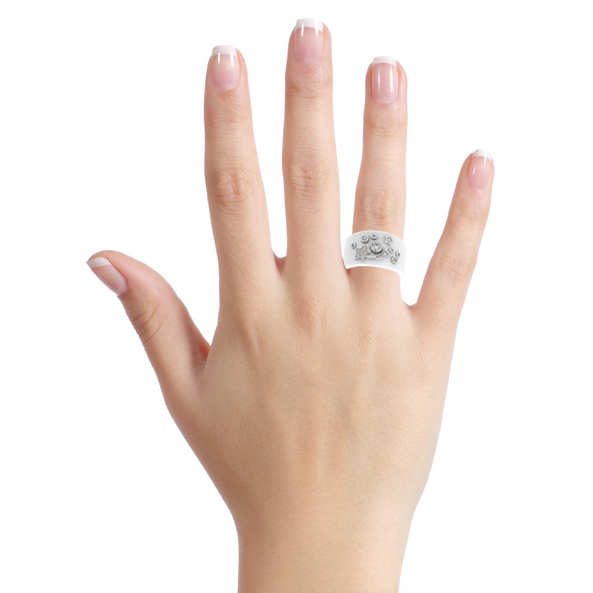 Chathtnel Comete Ceramic Large Diamond Ring