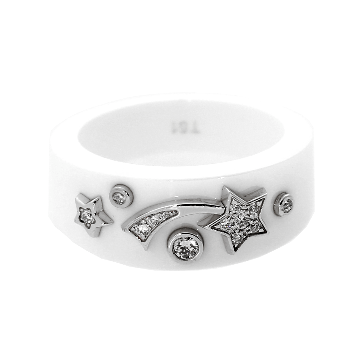 Chathtnel Comete Ceramic Medium Diamond Ring