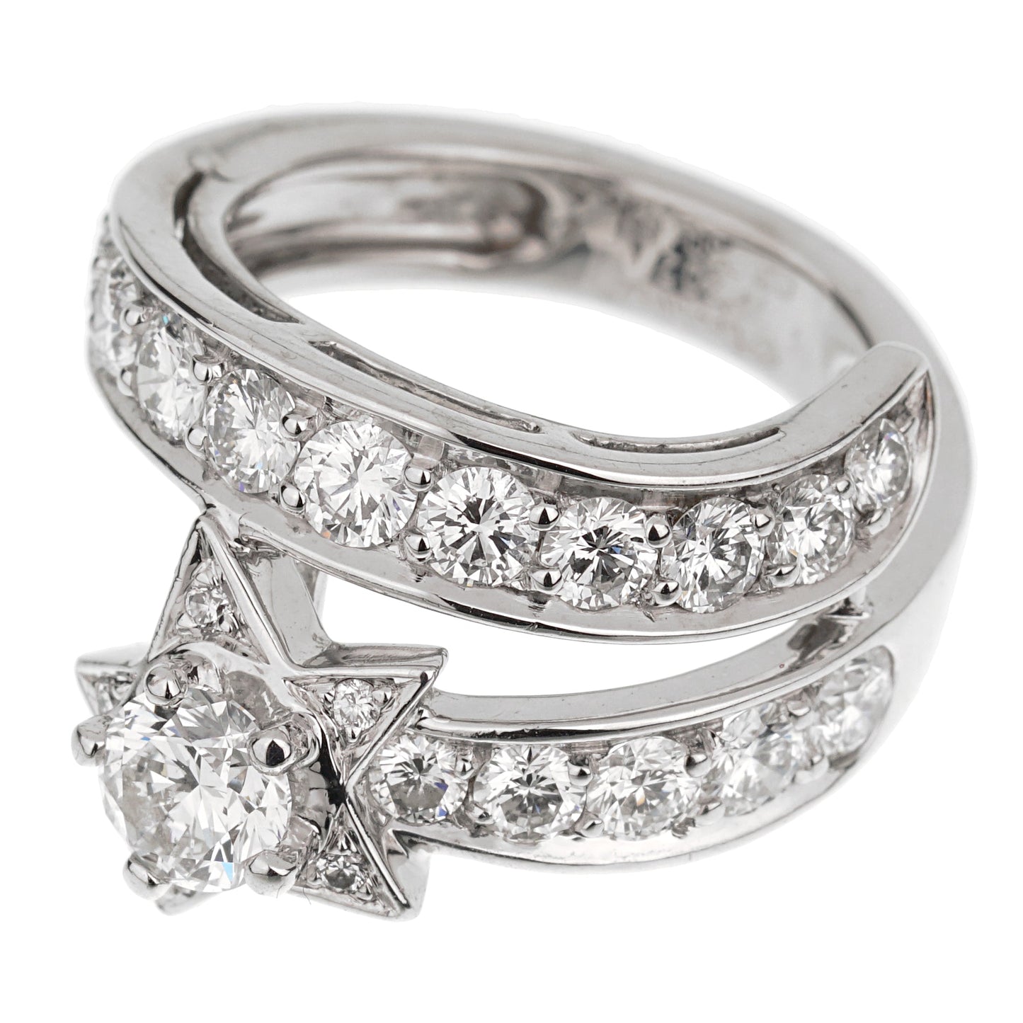 Chathtnel Comete Vintage White Gold Diamond Cocktail Ring